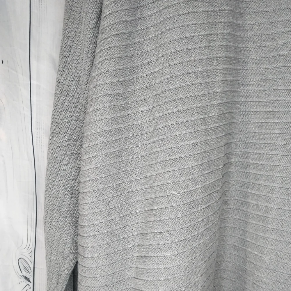 J.JILL gray wide ribbed open drapey cardigan sweater size XL Womens